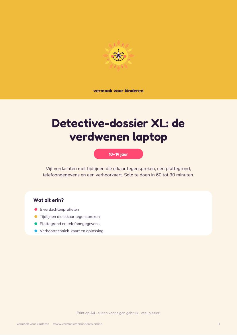 Cover van Detective-dossier XL: de verdwenen laptop