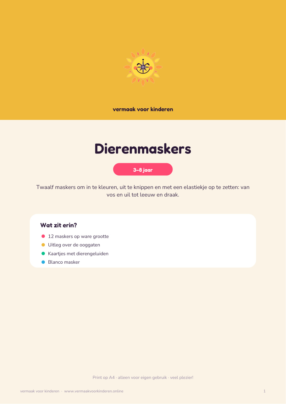 Cover van Dierenmaskers