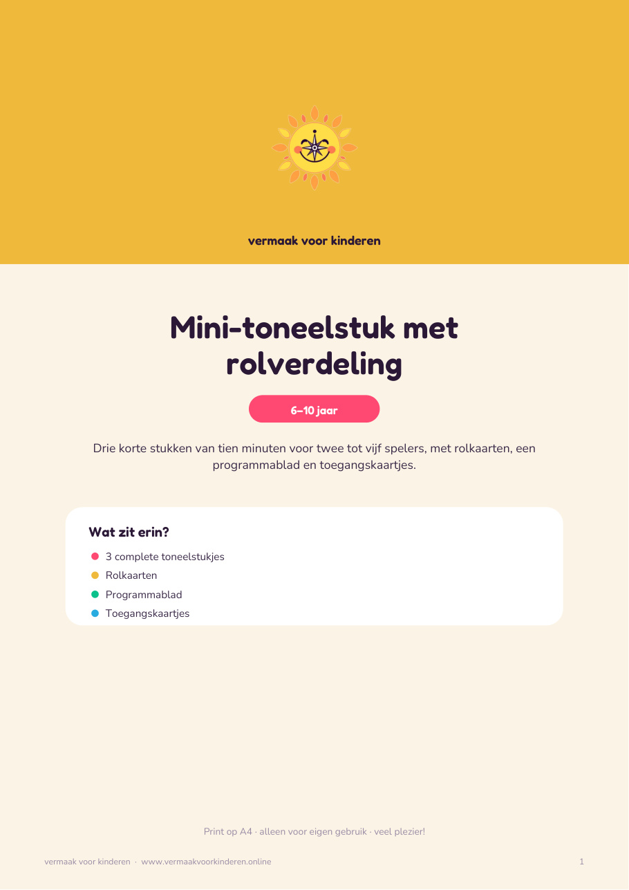 Cover van Mini-toneelstuk met rolverdeling