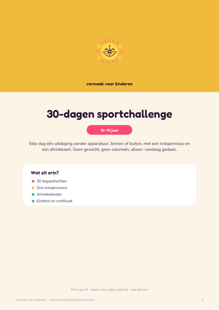 Cover van 30-dagen sportchallenge