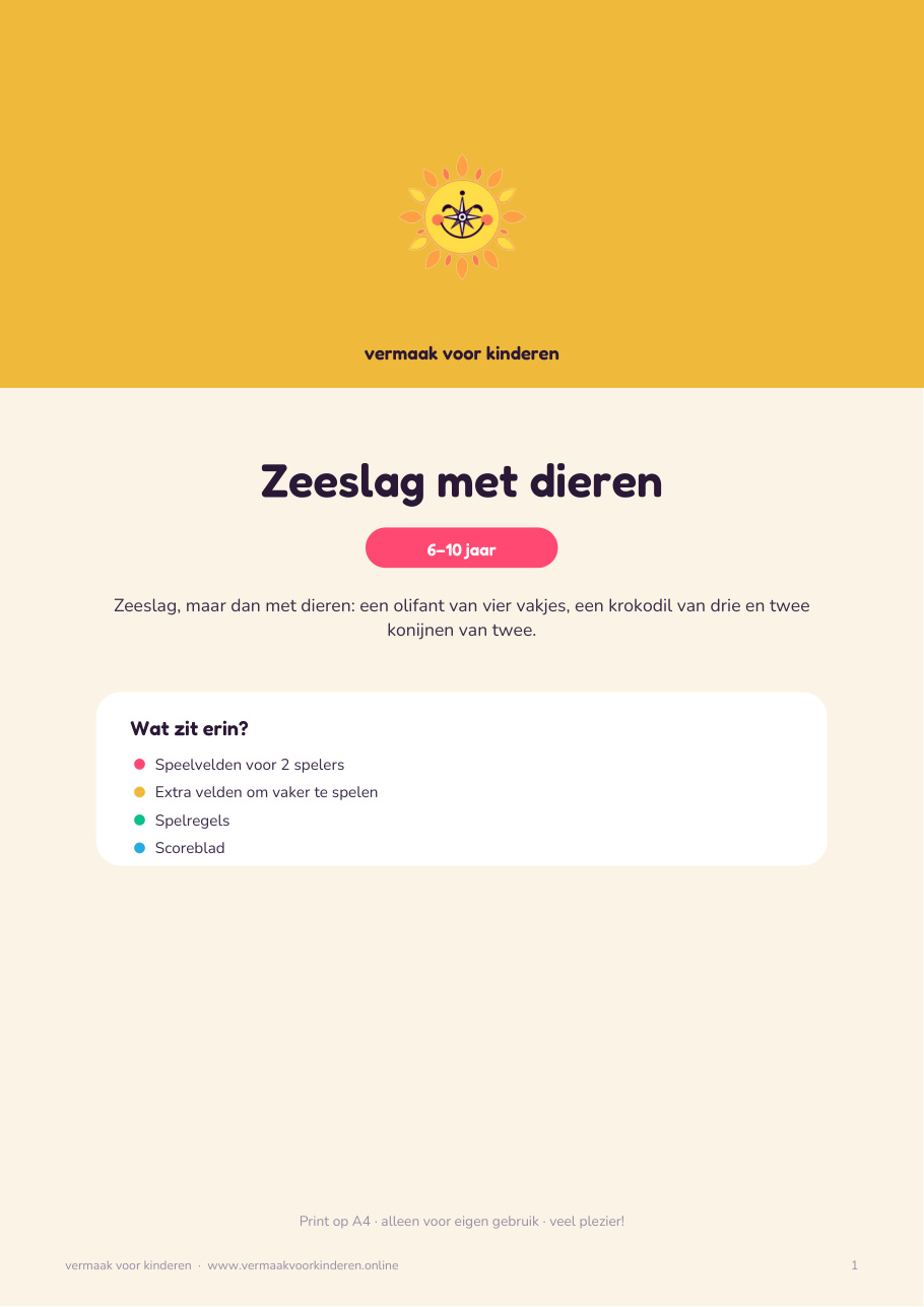 Cover van Zeeslag met dieren