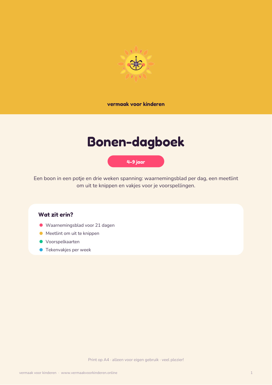 Cover van Bonen-dagboek