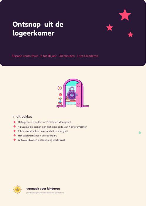Cover van Escape room uit de logeerkamer