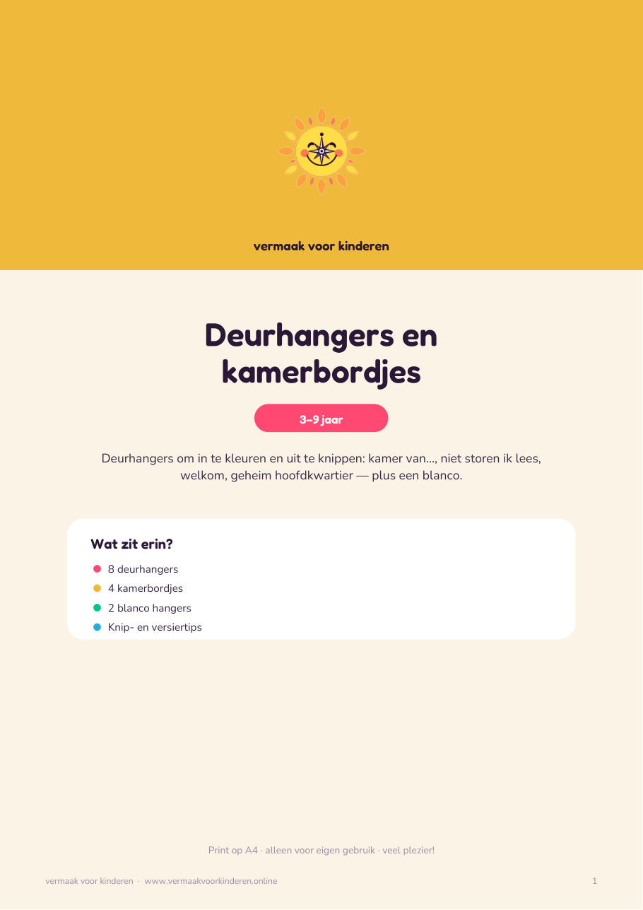 Cover van Deurhangers en kamerbordjes