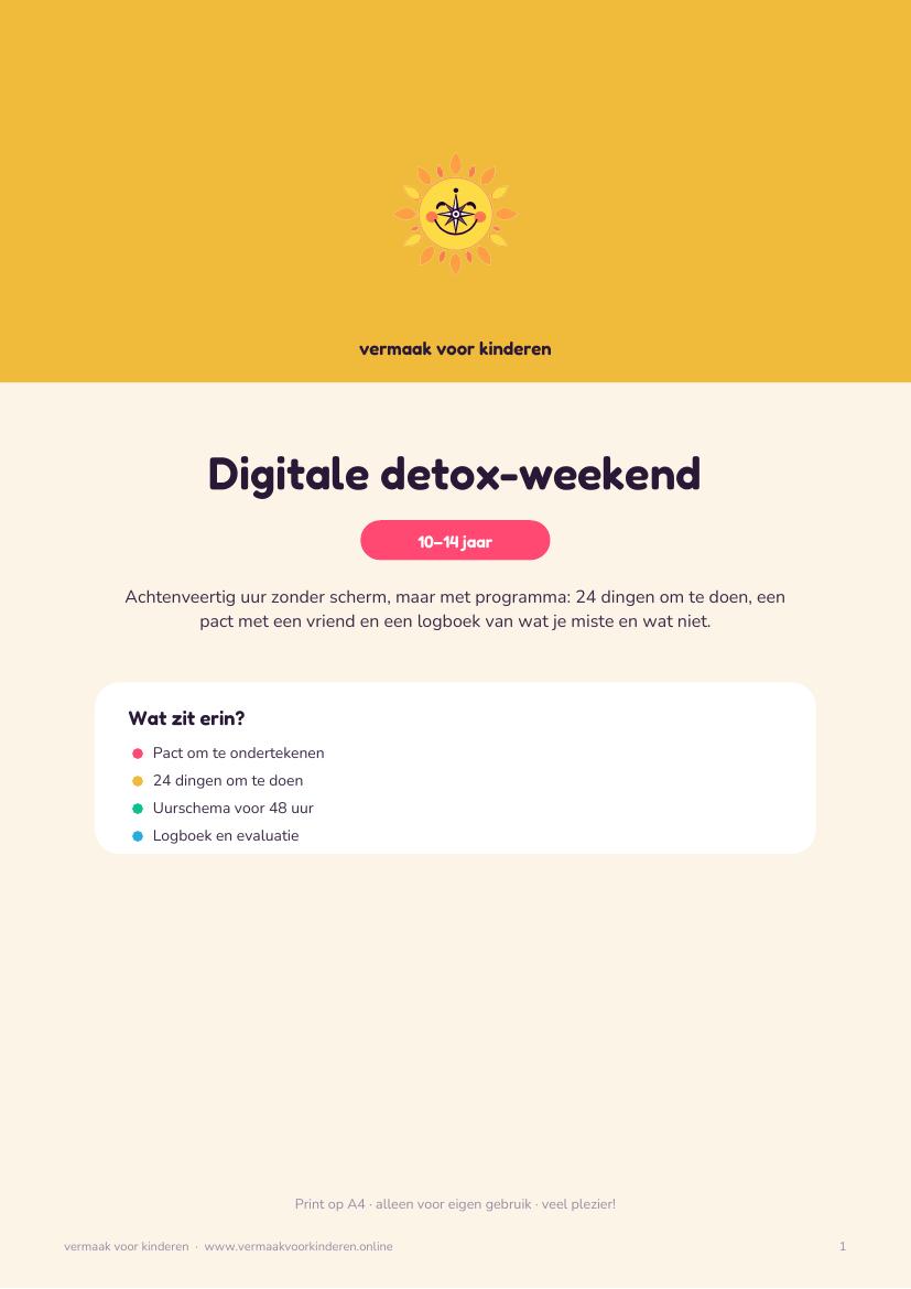 Cover van Digitale detox-weekend