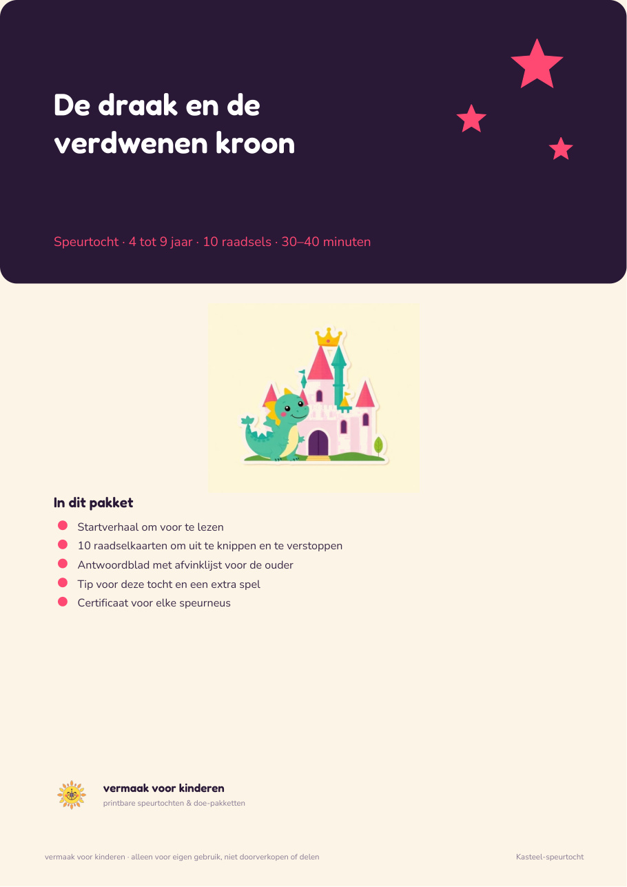 Cover van Kasteel-speurtocht: de draak en de kroon