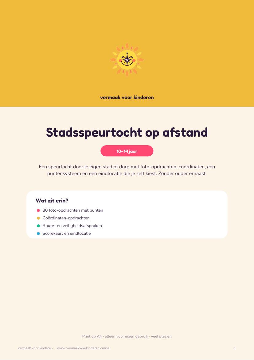 Cover van Stadsspeurtocht op afstand