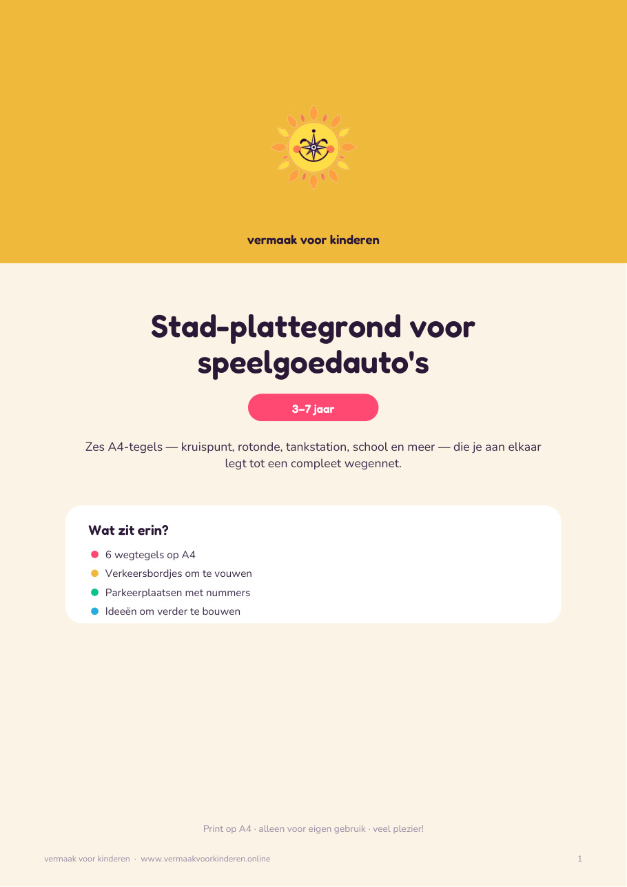 Cover van Stad-plattegrond voor speelgoedauto's