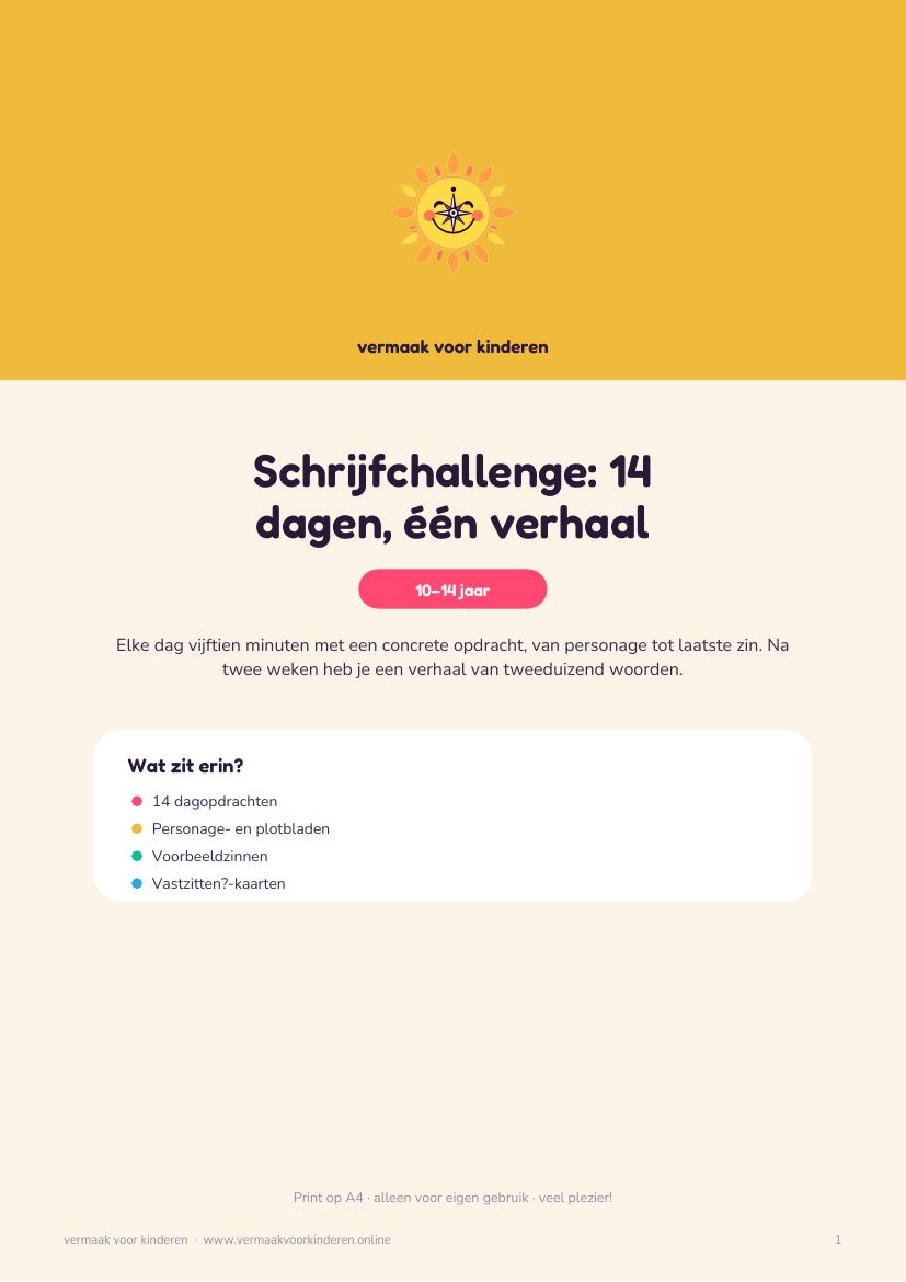 Cover van Schrijfchallenge: 14 dagen, één verhaal