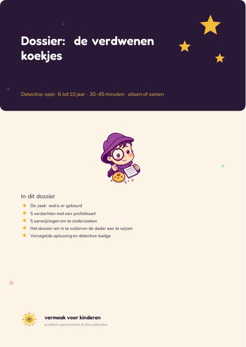 Cover van Detectivedossier: de verdwenen koekjes