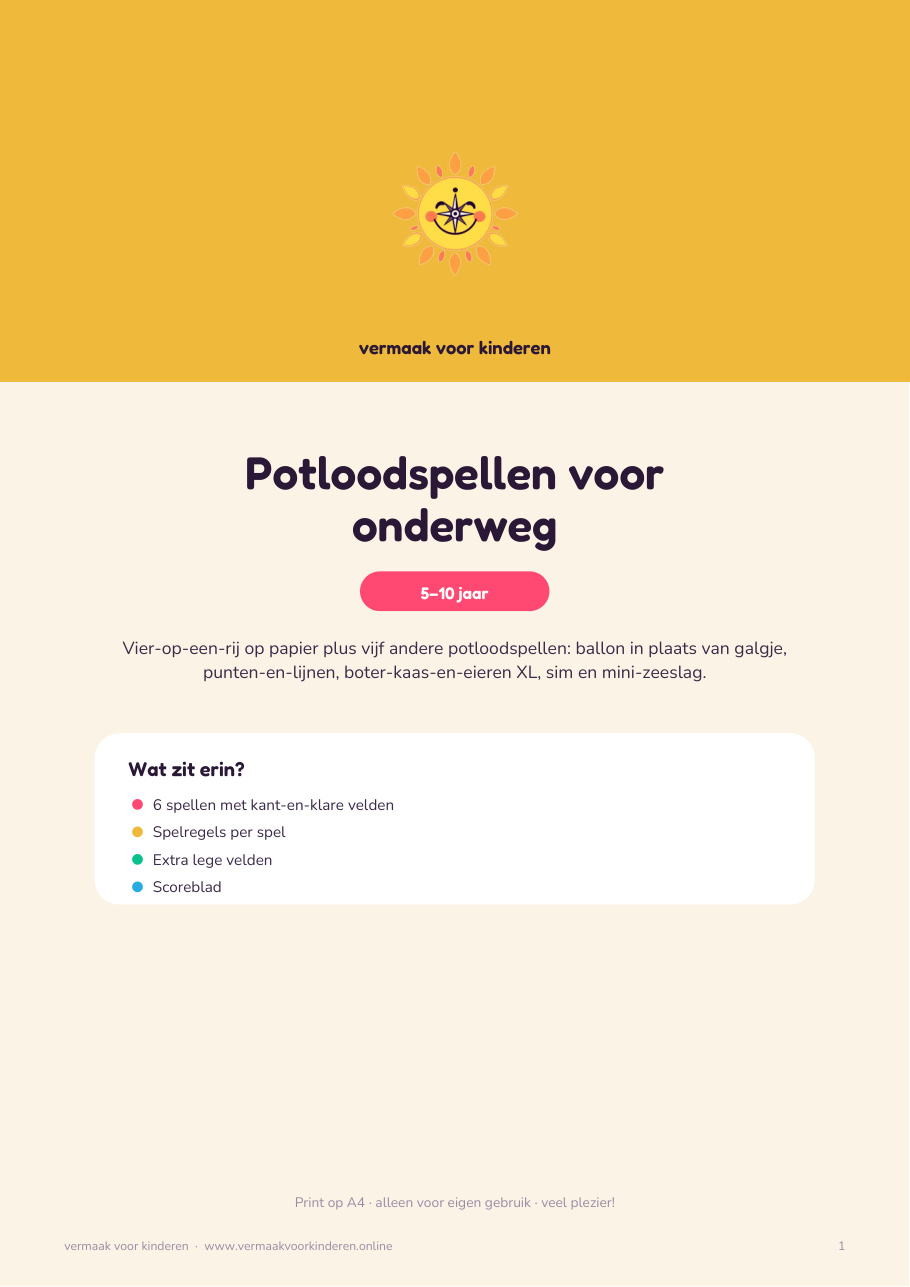 Cover van Potloodspellen voor onderweg