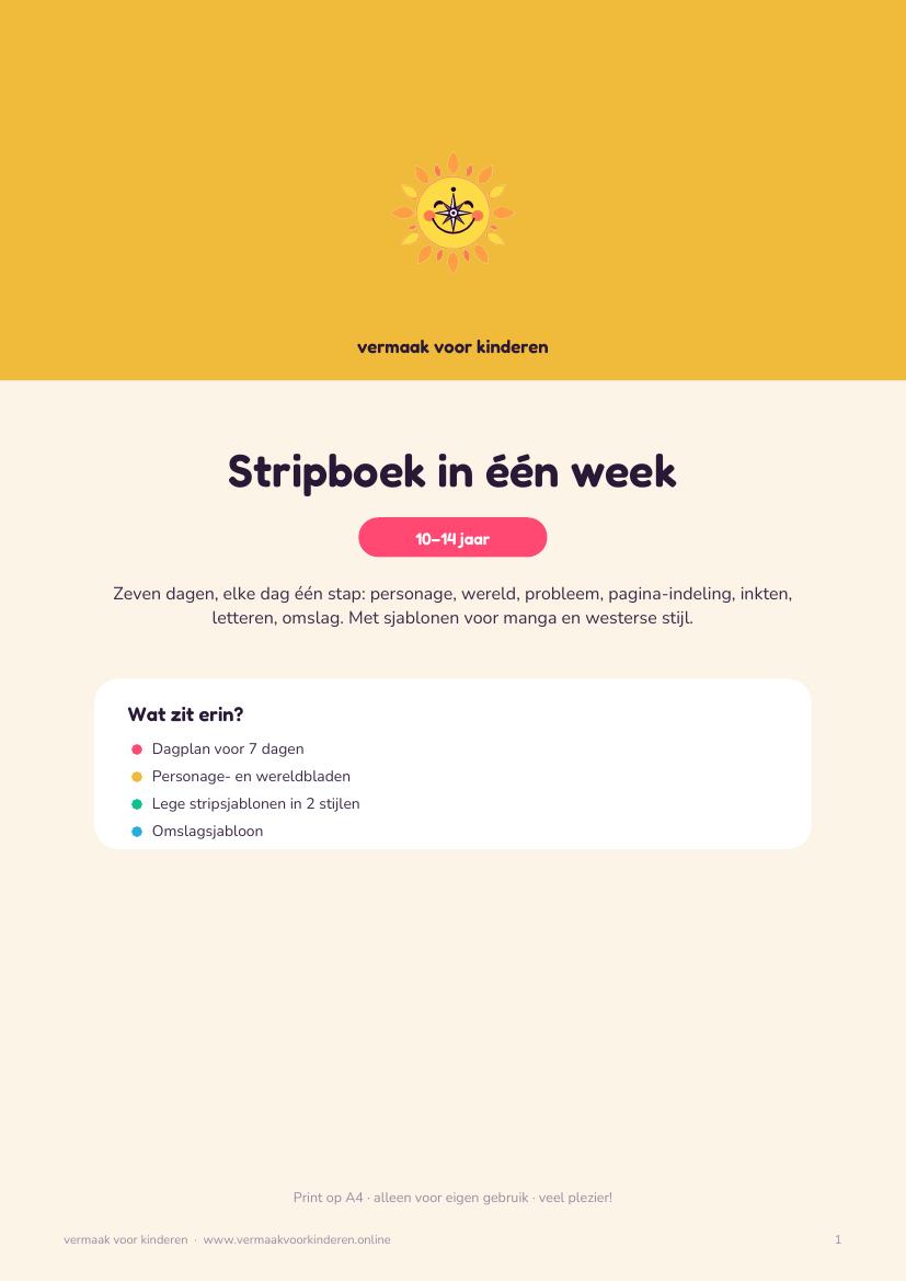 Cover van Stripboek in één week