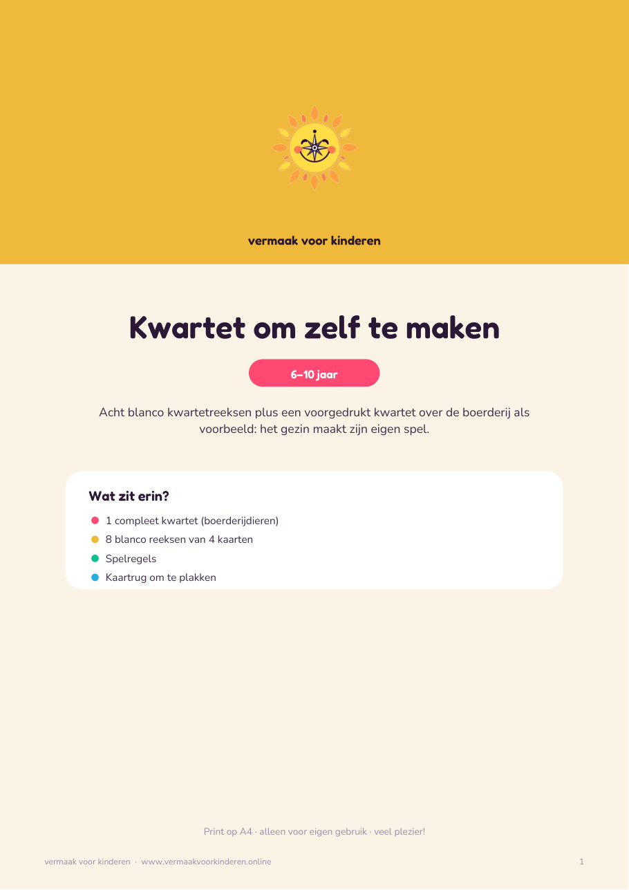 Cover van Kwartet om zelf te maken