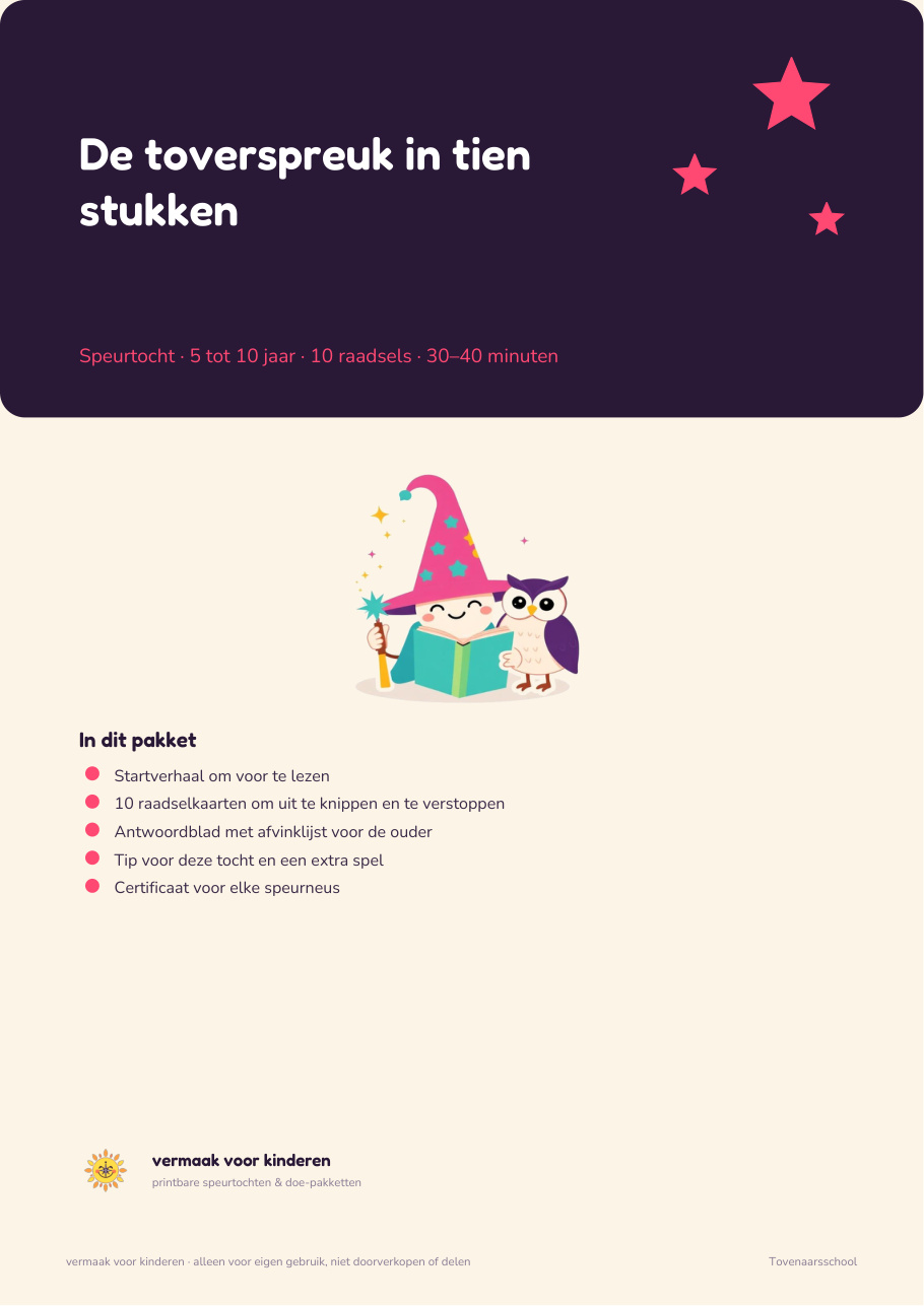 Cover van Tovenaarsschool-speurtocht