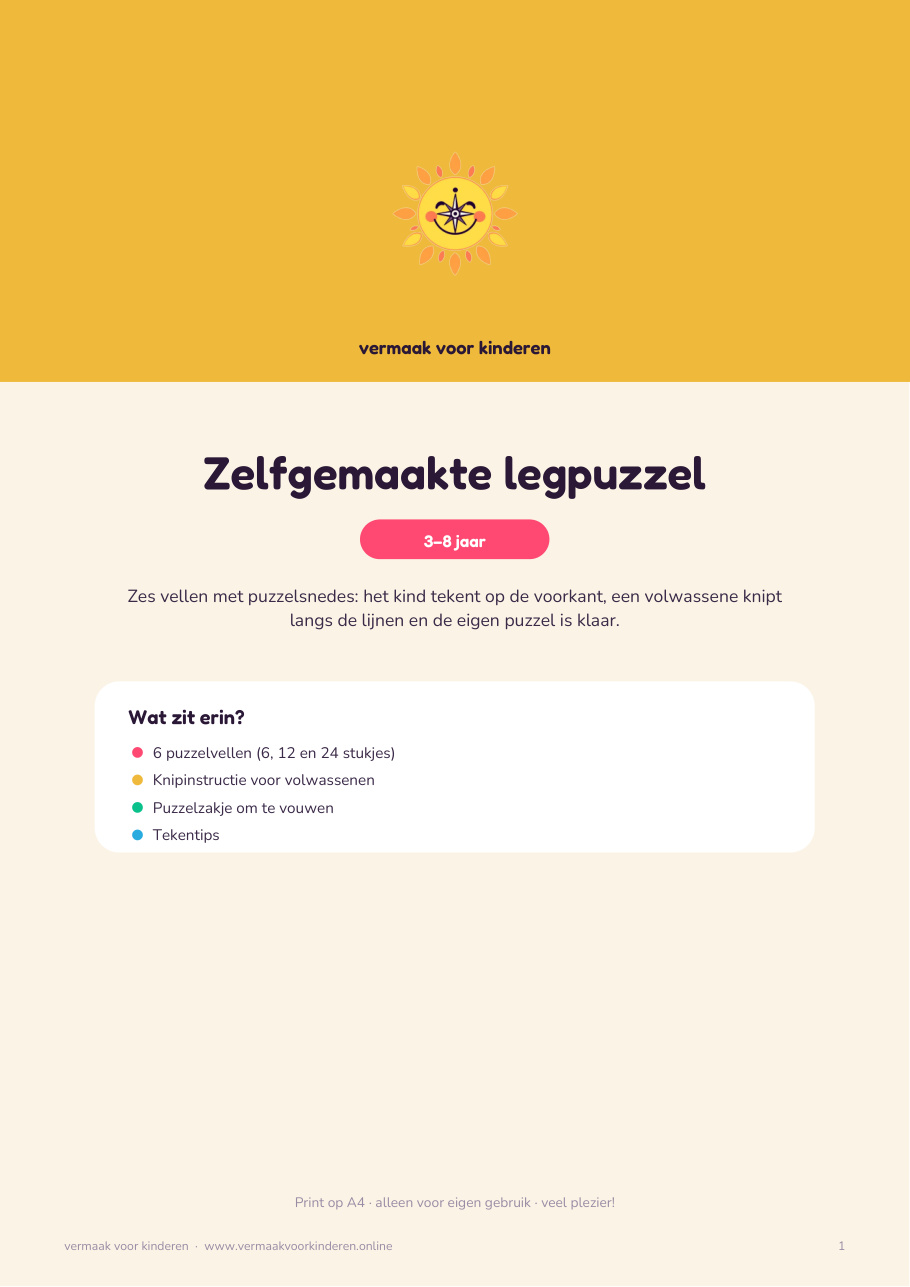 Cover van Zelfgemaakte legpuzzel