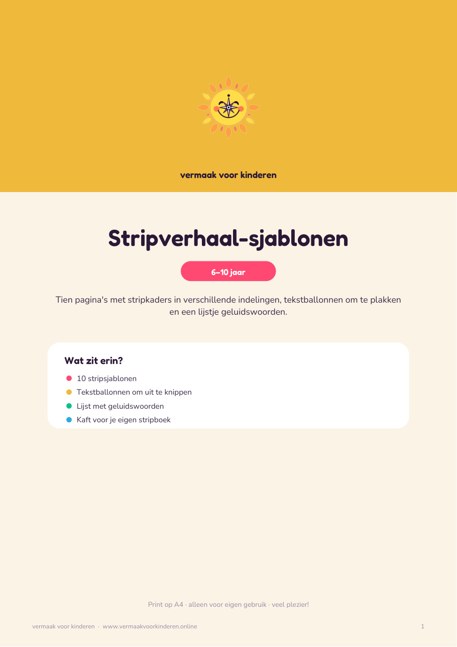 Cover van Stripverhaal-sjablonen