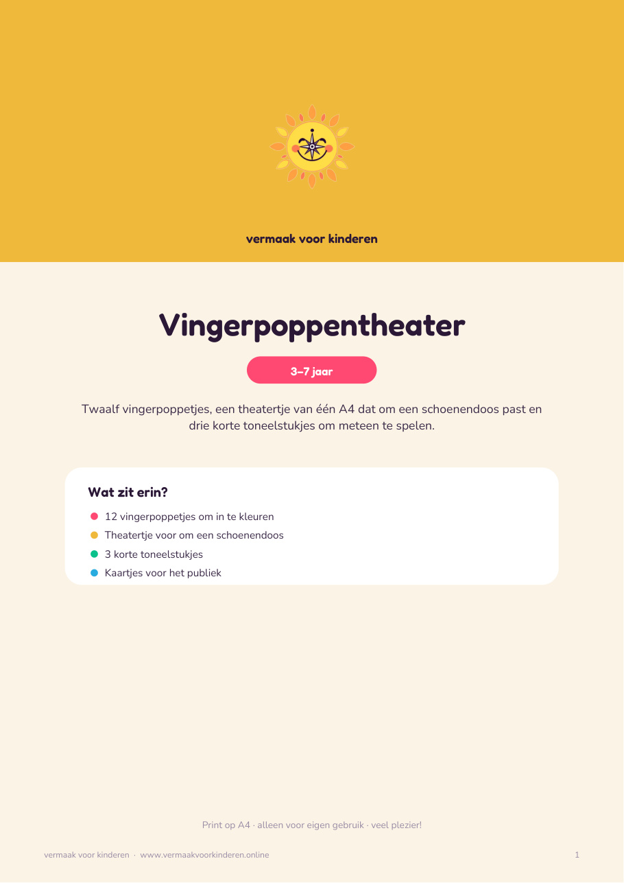 Cover van Vingerpoppentheater