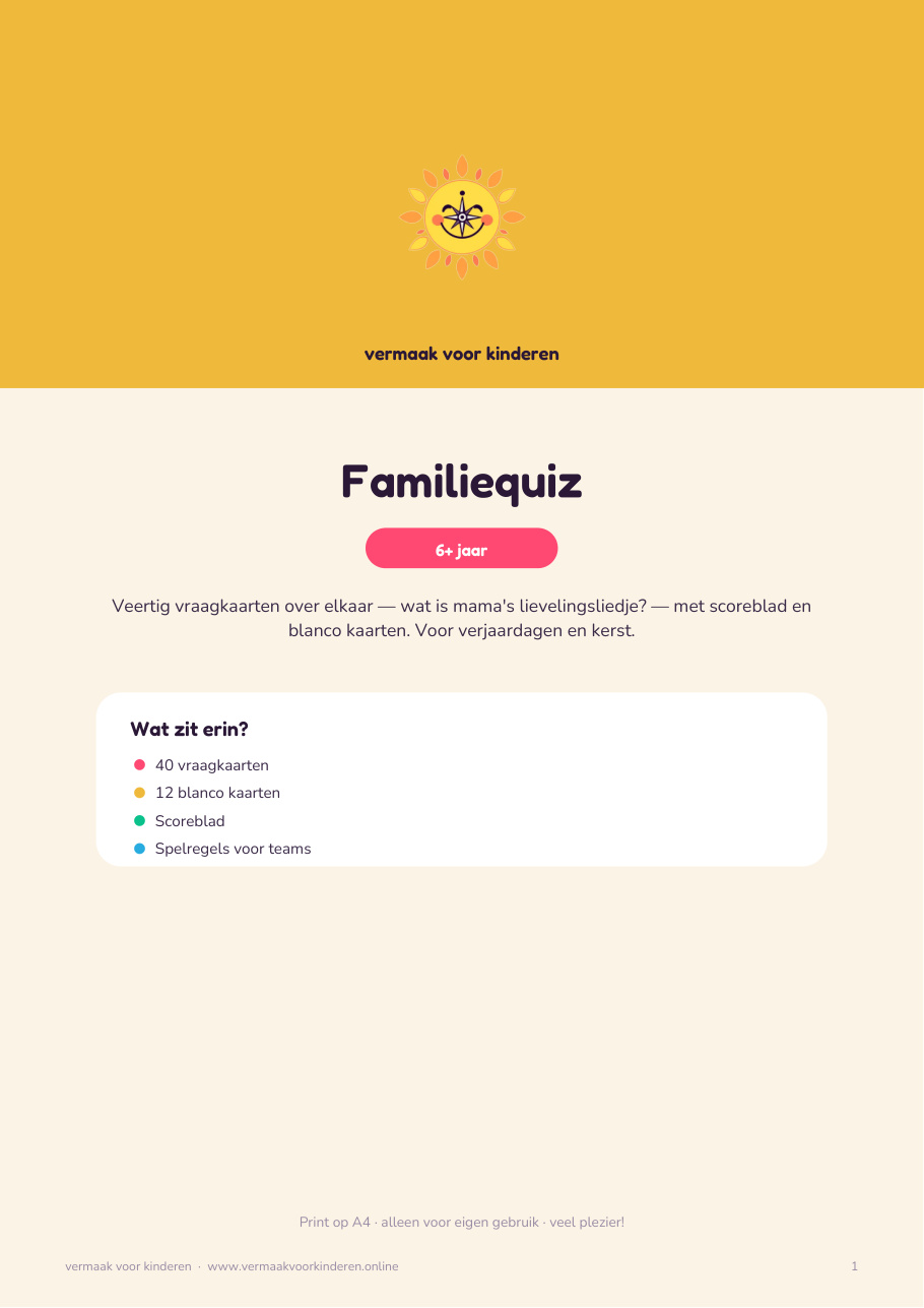 Cover van Familiequiz