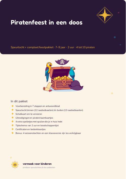 Cover van Piratenfeest speurtocht — feestpakket