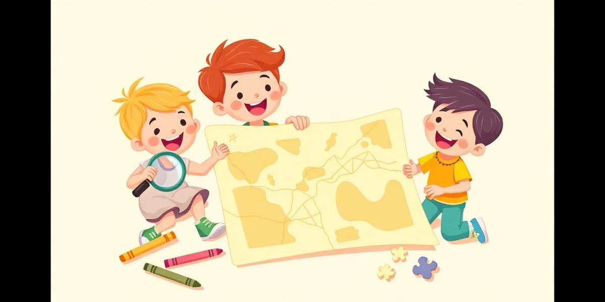 Kinderen op avontuur met een schatkaart