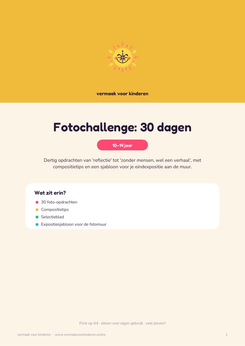 Cover van Fotochallenge: 30 dagen