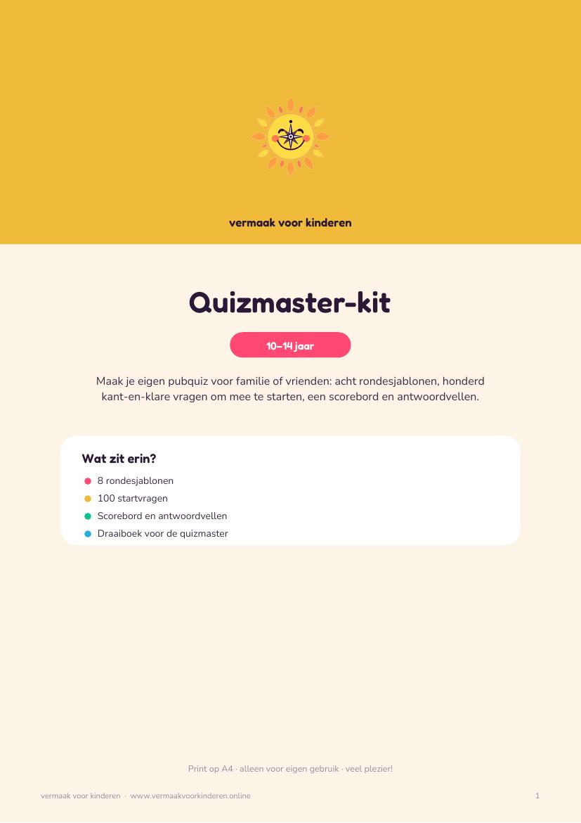 Cover van Quizmaster-kit
