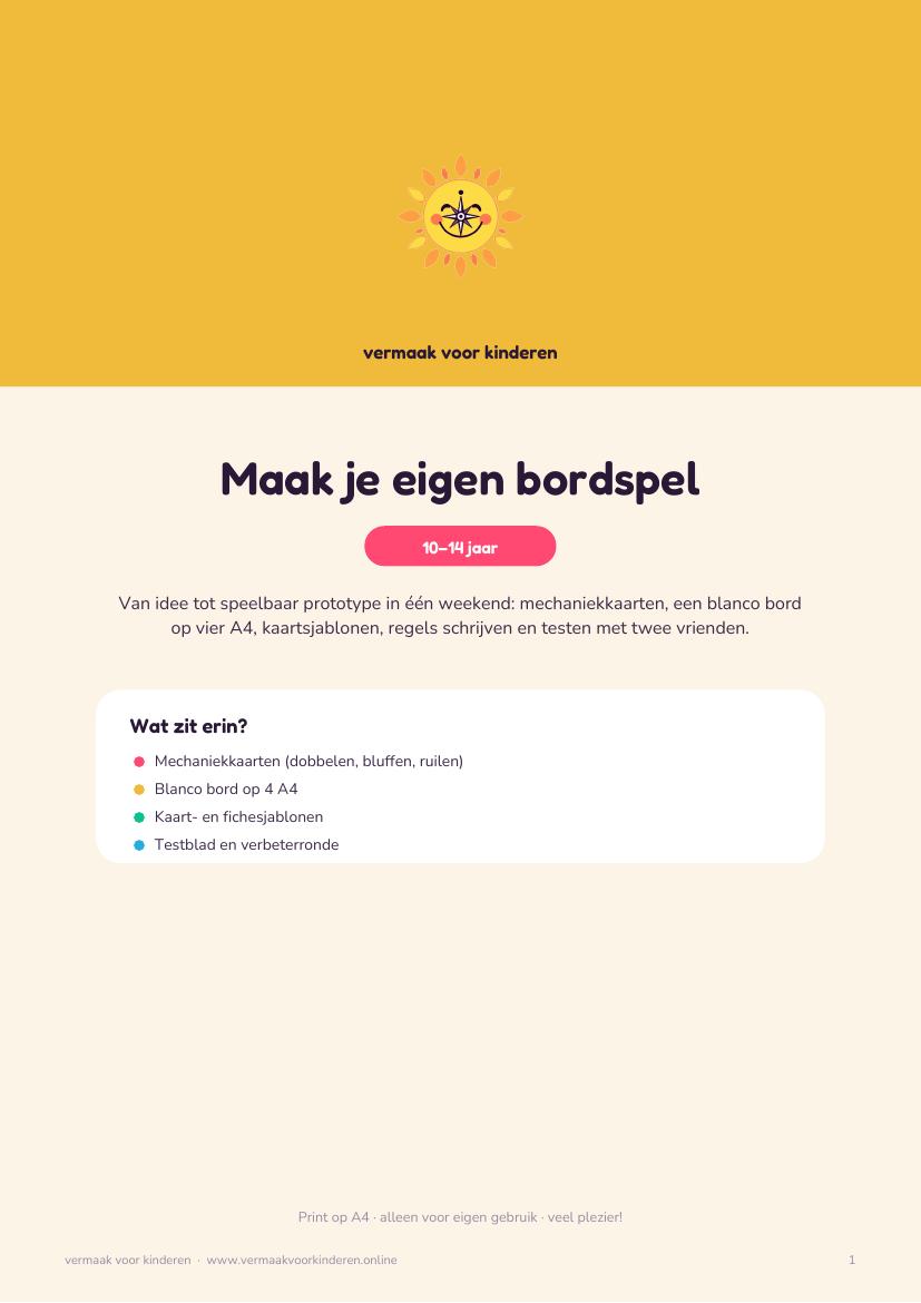 Cover van Maak je eigen bordspel