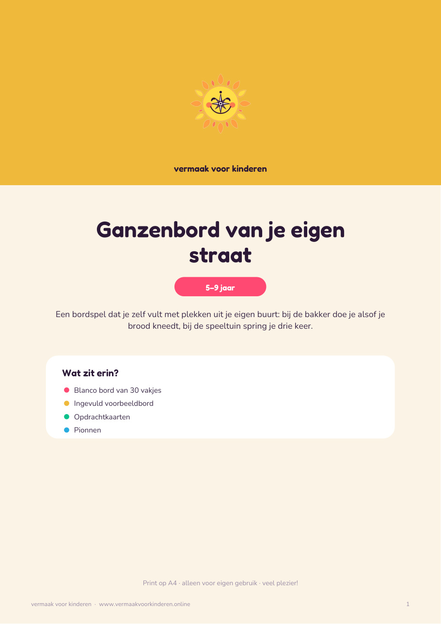 Cover van Ganzenbord van je eigen straat