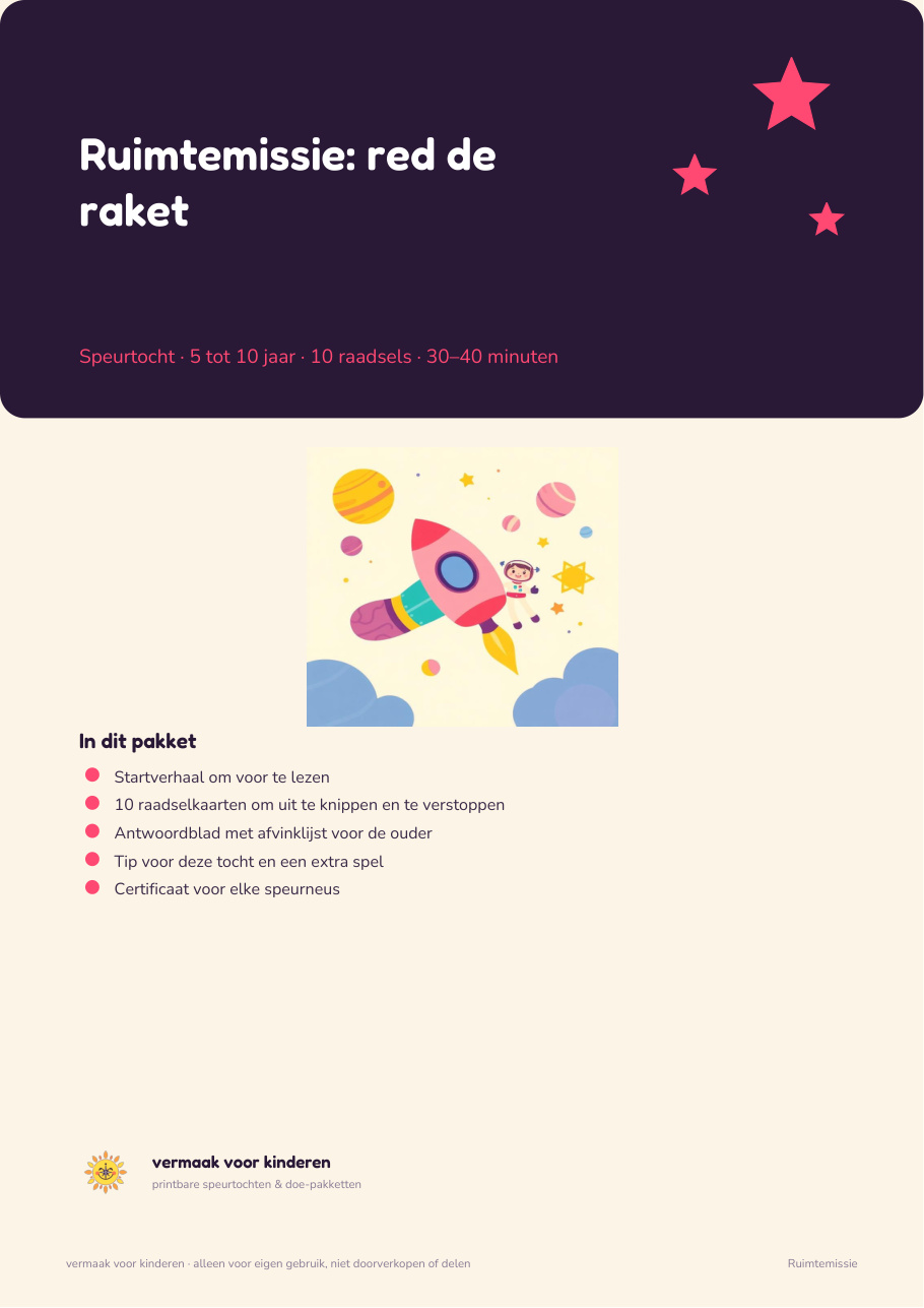 Cover van Ruimtemissie-speurtocht